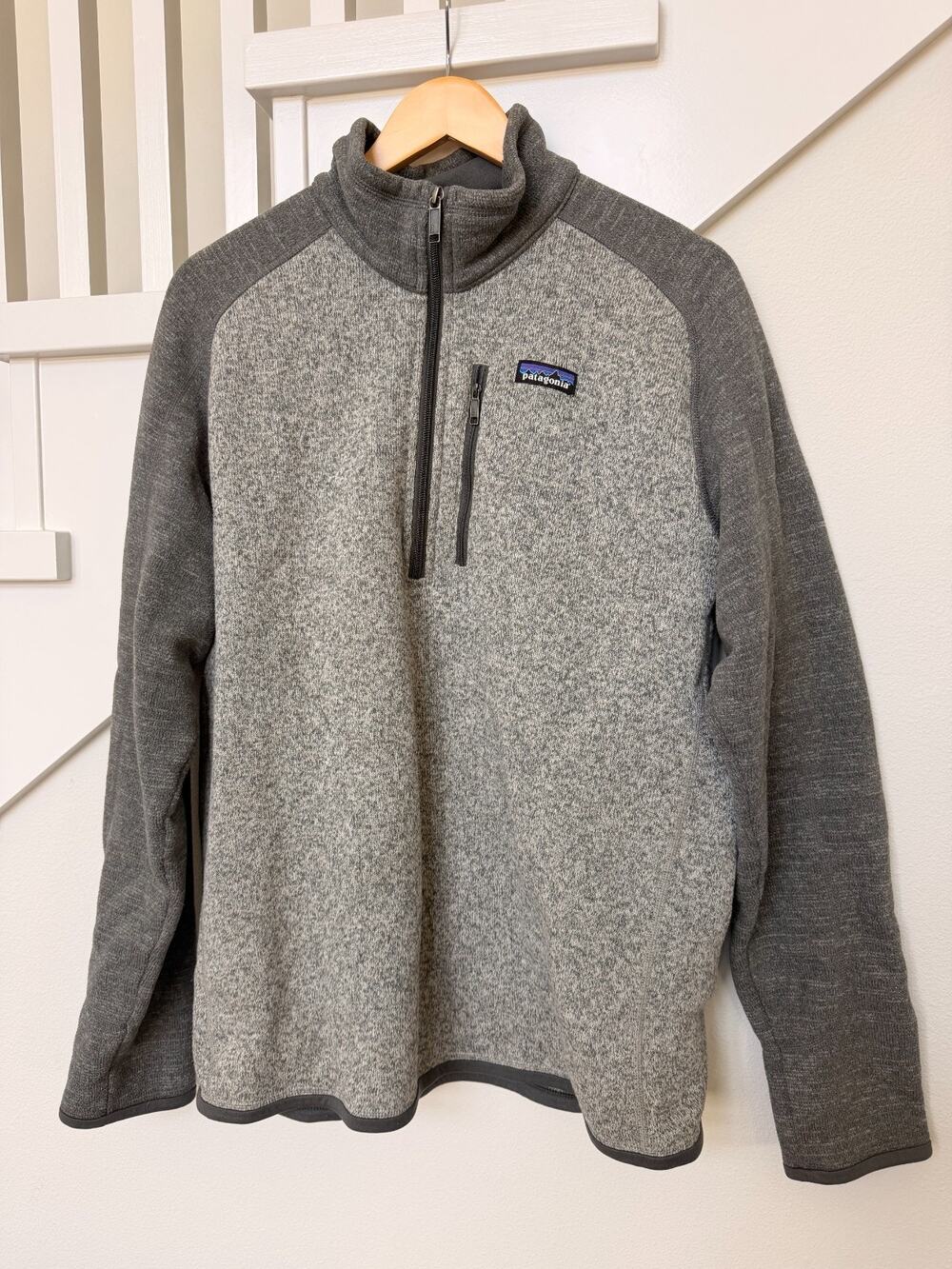 Men's Grey Patagonia Better Sweater 1/4 Zip Fleece Sz Large